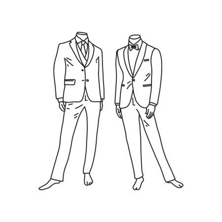 Bright poster manikin men classic styles suit.のイラスト素材