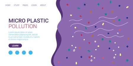 Banner inscription micro plastic pollution cartoonのイラスト素材