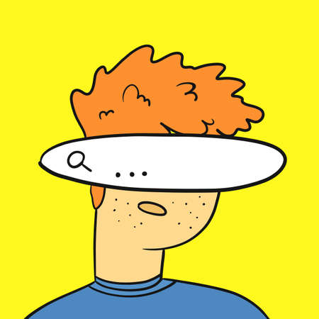 Search bar with magnifying glass on face teenagerのイラスト素材