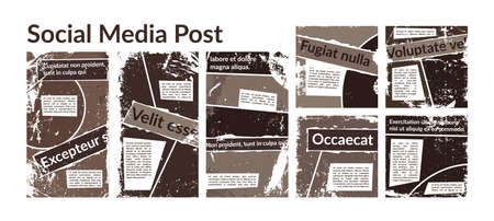 Collection of grunge trendy social media backgrounds.の写真素材