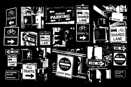 Set old road signs for transportのイラスト素材