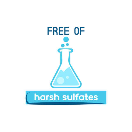 Harsh sulfates free cosmetic product label designのイラスト素材