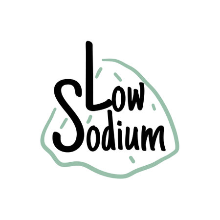 Low sodium emblem, salt ingredient free productのイラスト素材