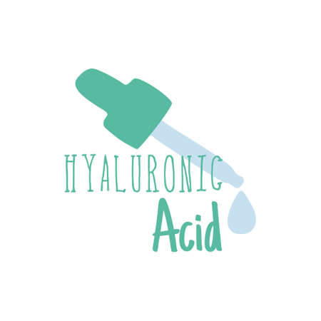 Hyaluronic acid ingredient label for cosmeticのイラスト素材