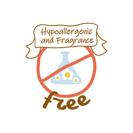 Hypoallergenic and fragrance free cosmetic labelのイラスト素材