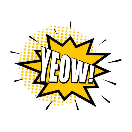 Comic speech bubble icon with yellow expressionのイラスト素材