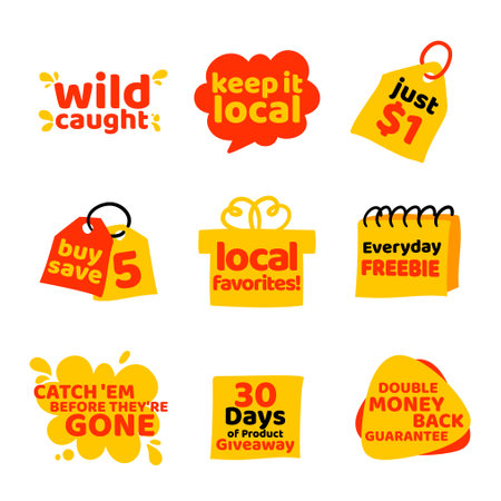 Set of advertising phrases, vector illustrationのイラスト素材