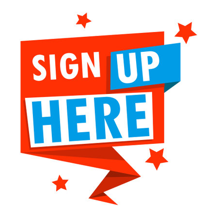 Label Sign up here, vector illustrationのイラスト素材