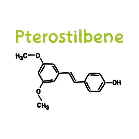 Pterostilbene supplement sticker design with signのイラスト素材
