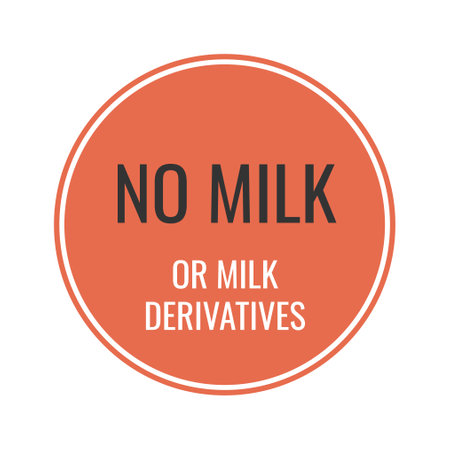 Milk free, milk derivatives product label designのイラスト素材