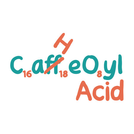 Caffeoyl acid ingredient for cosmetic label designのイラスト素材