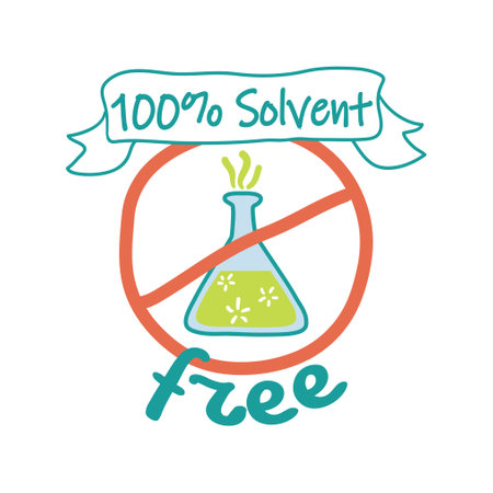 Solvent ingredient free in product, package designのイラスト素材