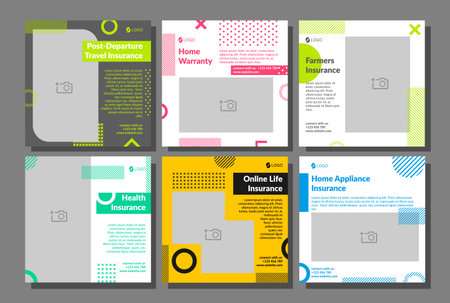 Template banner set, vector illustrationのイラスト素材