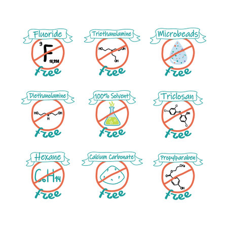 Chemical product quality sign at label designのイラスト素材