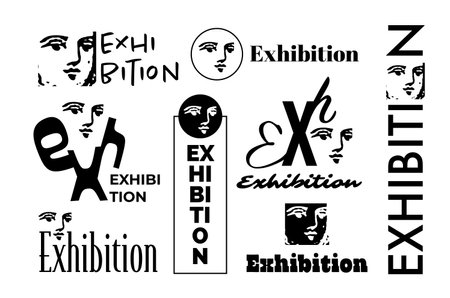 Simple minimalistic design of the exhibitionのイラスト素材