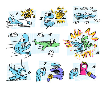 The story of the adventure of airplanes.のイラスト素材