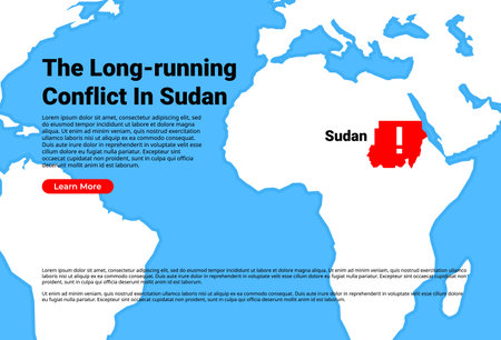 A military armed conflict is continuing in Sudan.のイラスト素材