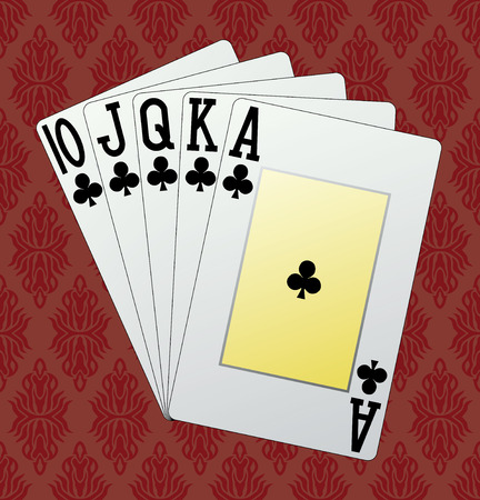 Royal flush, clubs のイラスト素材