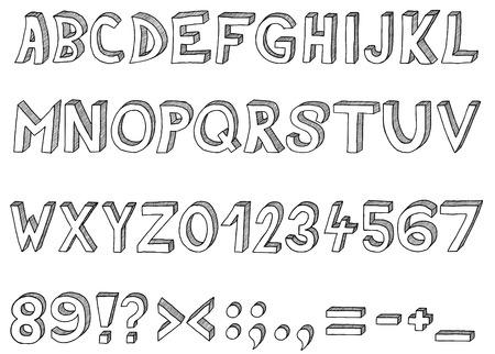 Hand drawn abc, alphabetのイラスト素材