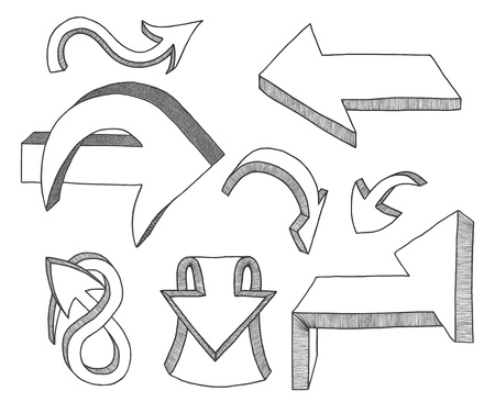 Arrows hand drawn in the setのイラスト素材