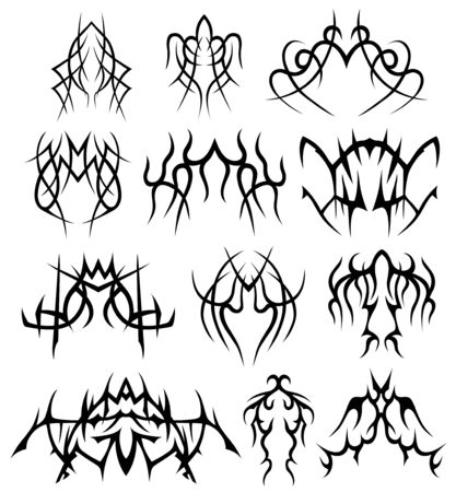 Different symbols, modern, new, full of fantasy, as well as exclusiveのイラスト素材