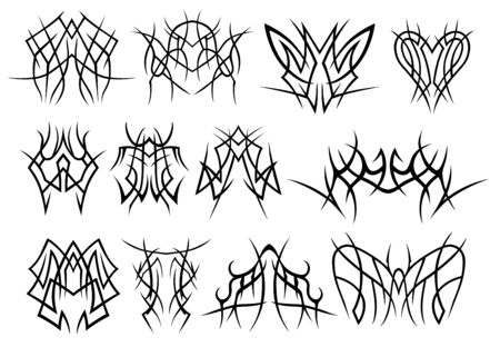 Different symbols, modern, new, full of fantasy, as well as exclusiveのイラスト素材