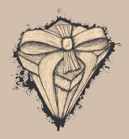Hand drawn and sketched gift, christmas themeのイラスト素材