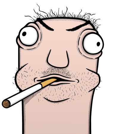 Smoker and alcoholic cartoon, vector illustrationのイラスト素材