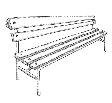 Hand drawn bench のイラスト素材