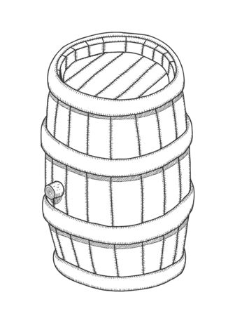 Hand drawn keg のイラスト素材