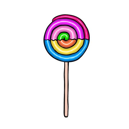 Painted sweet candy, vector illustrationのイラスト素材