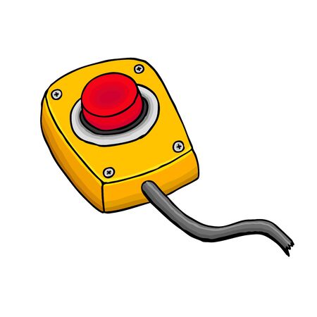 Painted start button, vector illustration