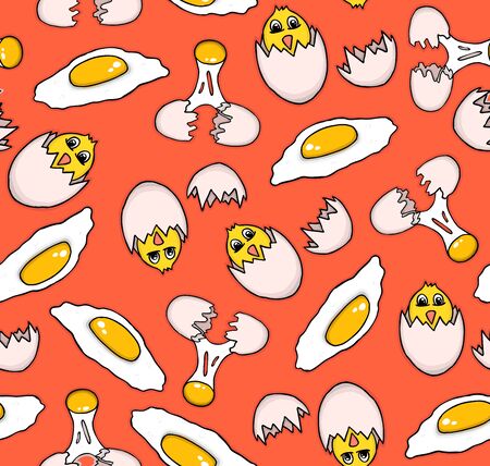 Seamless pattern of eggs, vector illustrationのイラスト素材