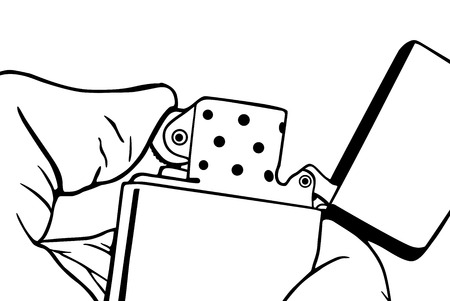 Graphic Cigarette lighter, vector illustrationのイラスト素材