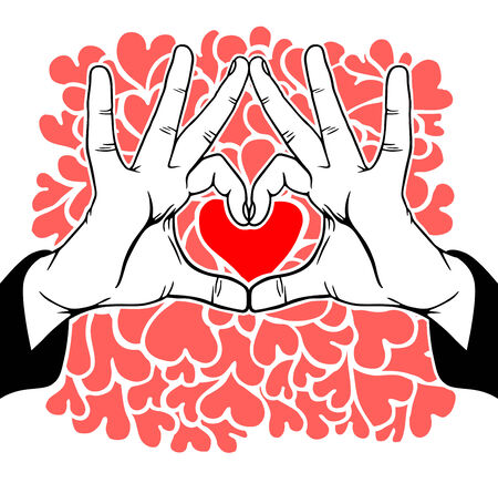 Hands symbolic love のイラスト素材