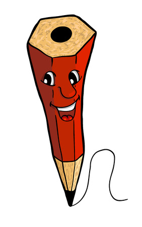 Pencil with smile, vector illustration, coloring bookのイラスト素材