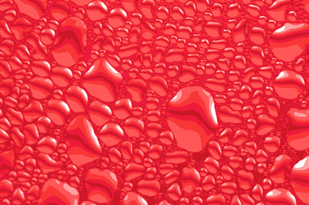 Water drops in red color, background texture, vector illustrationのイラスト素材