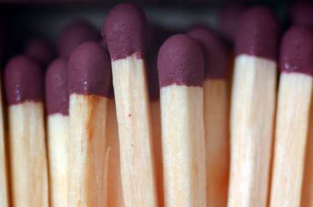 Matches in box close up