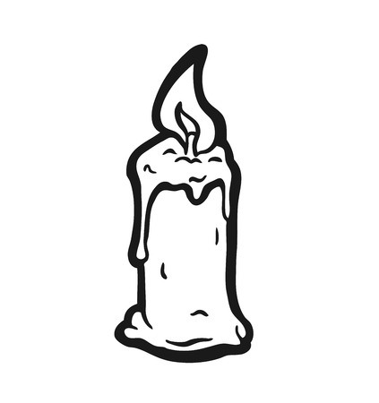 Hand drawn cartoon burning candles, vector illustrationのイラスト素材