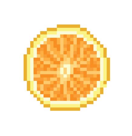 Orange pixel icon on white background illustration.のイラスト素材