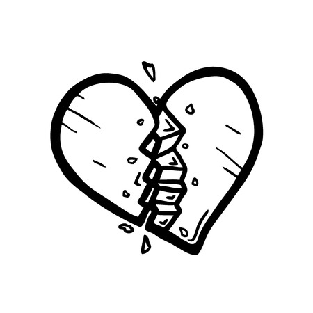 Broken heart vector illustrationのイラスト素材