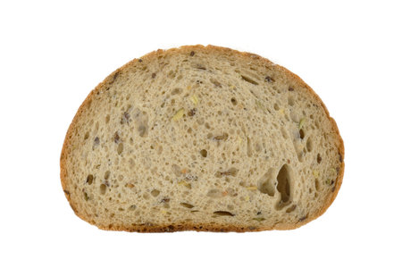 Slice of bread, isolated on white background