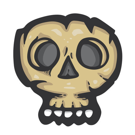 Painted skull, symbol of death, vector illustrationのイラスト素材