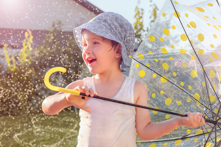 Happy family concept. Outdoor activities background. Childhood.の写真素材