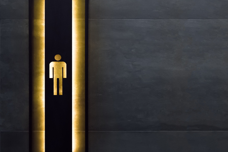 Male restroom sign. Restroom signs in public place. Important signs and symbols concept. Simple sign...