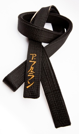 Black belt wiht japanese ideogramsの写真素材