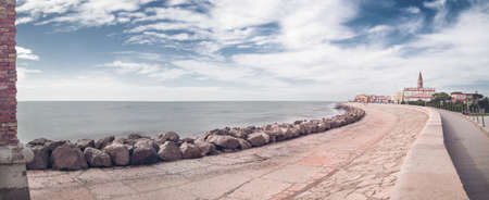 Coast with cloudy sky and sea in the background  Panoramic view の写真素材