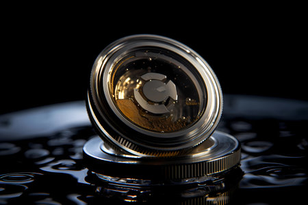 Coin for currency technology business internet concept. CBDC central bank digital currency conceptual illustration. Future economy financial exchange and banking global trade. Generative AIの素材
