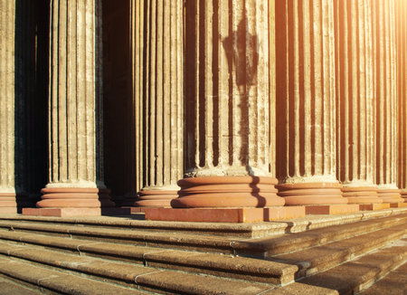 St Petersburg, Russia. Kazan Cathedral colonnade -architecture landscape with Kazan cathedral...