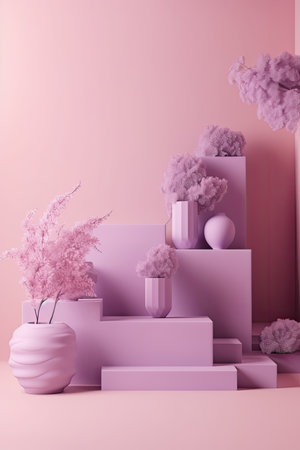 Empty podium background, mock up placement display, blank beauty stand cosmetic product fashion advertising, minimal luxury pedestal stage mockup showcase scene platform, ai generative illustration.の素材